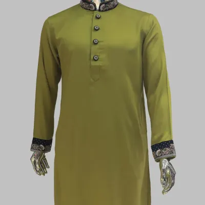 Fresh Green Zardozi Panjabi